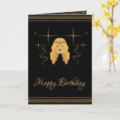 Geburtstagslilie, schwarze Krone Karte (Gelbe Blume)