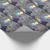 Geburtstagsluftballonaffe Geschenkpapier (Ecke)