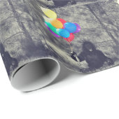 Geburtstagsluftballonaffe Geschenkpapier (Rolleneckpunkt)