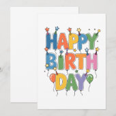 Geburtstagsluftballons Einladung (Vorne/Hinten)