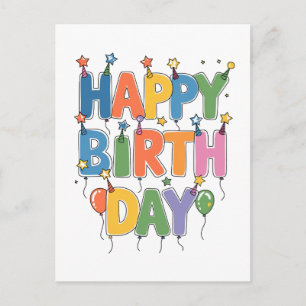 Geburtstagsluftballons Postkarte