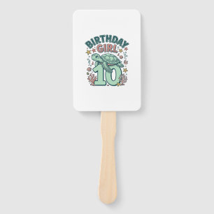 Geburtstagsmädchen 10 Meeresschildkröte Vintage-St Fächer