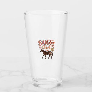 Geburtstagsmädchen 10 Pferde Floral Vektor Design_ Glas