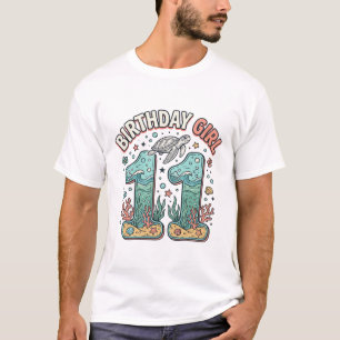Geburtstagsmädchen 11 Meeresschildkröte Ozean-Part T-Shirt