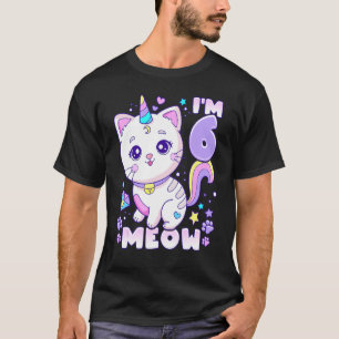Geburtstagsmädchen 6 Jahre alte Katze Einhorn 6. G T-Shirt