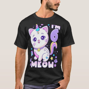 Geburtstagsmädchen 6 Jahre alte Katze Einhorn 6. G T-Shirt