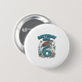Geburtstagsmädchen 6 Meeresschildkröte Vintage-Par Button (Vorne & Hinten)