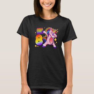 Geburtstagsmädchen 8 Jahre alt, Einhorn, Pop, Numm T-Shirt