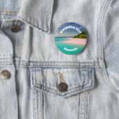 Geburtstagsmädchen Aquamarin Ozean Tropischer Stra Button (Beispiel)