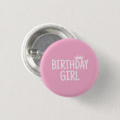 Geburtstagsmädchen Button (Vorne & Hinten)