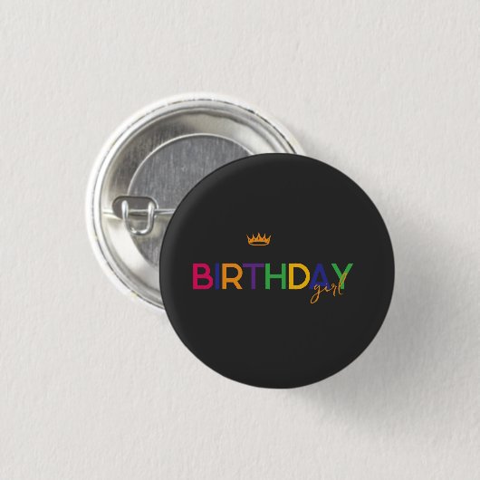 Geburtstagsmädchen Button (Vorne & Hinten)