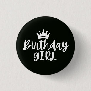 Geburtstagsmädchen Button