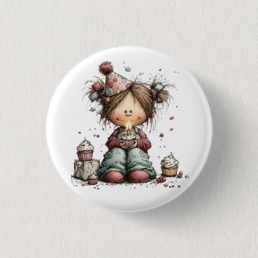 Geburtstagsmädchen button (Vorderseite)