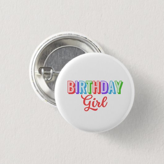 Geburtstagsmädchen  button (Vorne & Hinten)