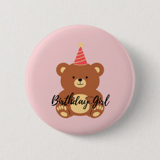 Geburtstagsmädchen-Button Button