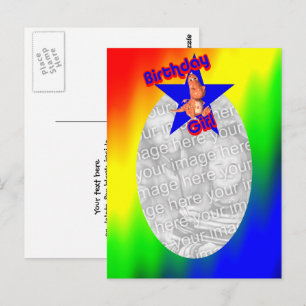 Geburtstagsmädchen Dinosaurier Süßes Foto Postkart Postkarte