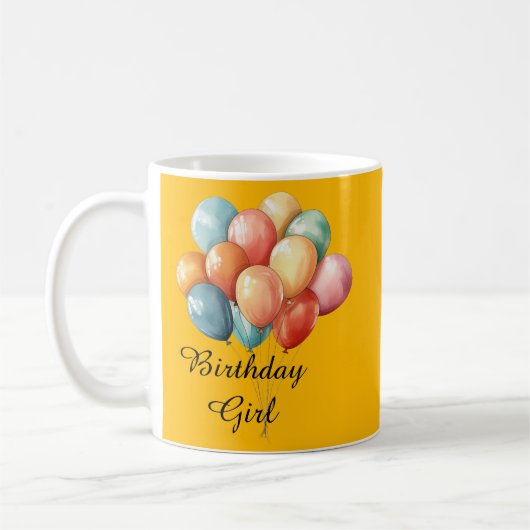 Geburtstagsmädchen Farbige Ballons   Kaffeetasse (Links)