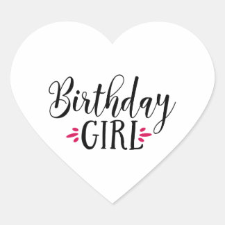 Geburtstagsmädchen Herz-Aufkleber
