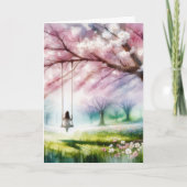 Geburtstagsmädchen im Swing Karte (Vorderseite)