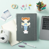 Geburtstagsmädchen in Overalls Redhead Aufkleber (iPad Hülle)