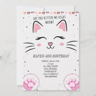 Geburtstagsmädchen Katze Mädchen Katzen Kätzchen s Einladung