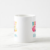Geburtstagsmädchen mit individuellem Namen Kaffeetasse (Mittel)