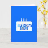 Geburtstagsmädchen mit Kuchen Karte (Gelbe Blume)