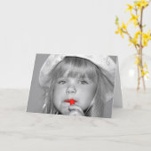 Geburtstagsmädchen mit rotem Lippenstift Karte (Gelbe Blume)