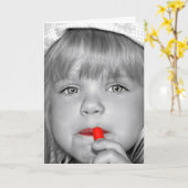 Geburtstagsmädchen mit rotem Lippenstift Karte (Gelbe Blume)