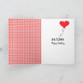 Geburtstagsmädchen mit Sprechblase im Strichmännch Karte (Innenseite)