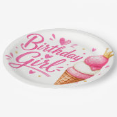 Geburtstagsmädchen Pappteller (Schrägansicht)