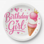 Geburtstagsmädchen Pappteller (Vorderseite)
