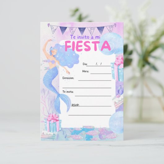 Geburtstagsmädchen-Party Einladung (Stehend Vorderseite)