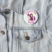 Geburtstagsmädchen Personalisieren-Button Prinzess Button (Beispiel)