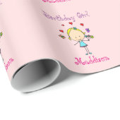 Geburtstagsmädchen Personalisiert Geschenkpapier (Rolleneckpunkt)
