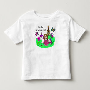 Geburtstagsmädchen Prinzessin und Einhorn Alter un Kleinkind T-shirt