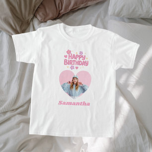 Geburtstagsmädchen rosa Foto Herz T-Shirt