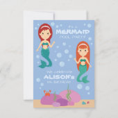 Geburtstagsmädchen Sommerpool Party Einladung (Rückseite)