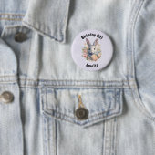 Geburtstagsmädchen von Pastellblumen umgebenes Kan Button (Beispiel)