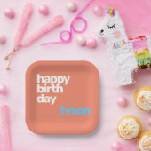 Geburtstagsmagazin mit minimalem rosa Party Pappteller (Party)