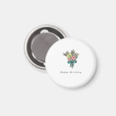 Geburtstagsmagnet, glücklicher Geburtstag Blumenst Magnet (Vorderseite/Rückseite)