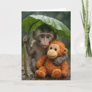 Geburtstagsmakaken-Affe mit Orang-Utan Karte