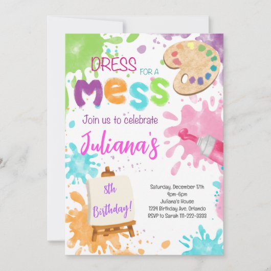 Geburtstagsmalerei Einladung (Vorderseite)