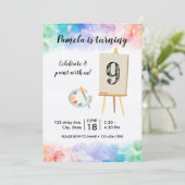 Geburtstagsmalerei Einladung (Stehend Vorderseite)