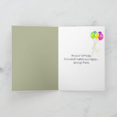 Geburtstagsmalerei von Fisherman im Wasserfall Karte (Innenseite)