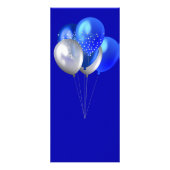 Geburtstagsmenü königsblaue Ballons Werbekarte (Hinten)