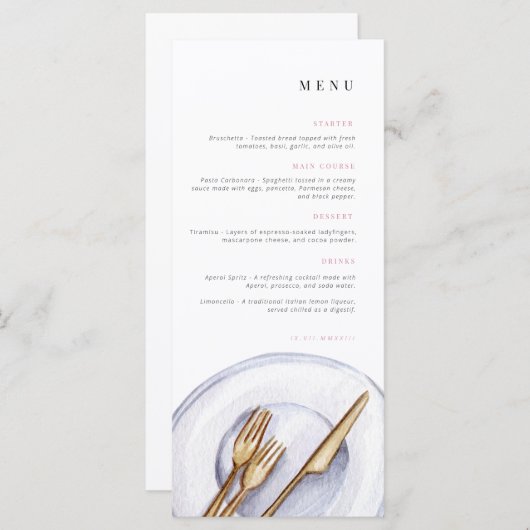 Geburtstagsmenü | Menü Feiern | Menükarte (Vorne/Hinten)