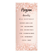 Geburtstagsmenü Rose Gold Werbekarte (Vorne)