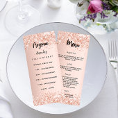 Geburtstagsmenü Rose Gold Werbekarte