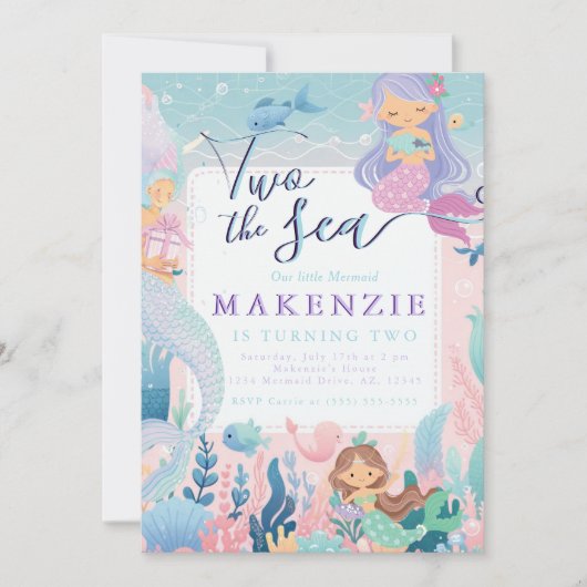 Geburtstagsmermaid Einladung (Vorderseite)